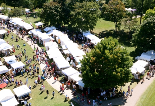 Aerial view of Rochester Municipal Park during Arts & Apples. - Screengrab from PCCA website