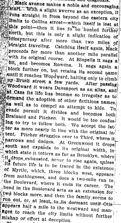A Detroit article from 1904 rails against city's crazy street grid
