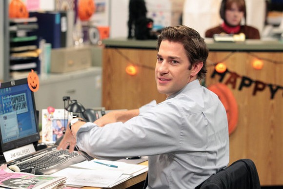 John Krasinski stealing our hearts as Jim in "The Office." - IMDB
