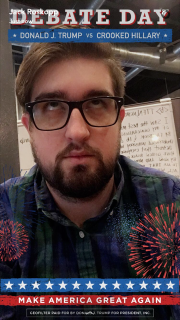 Trump released a 'Crooked Hillary' Snapchat geofilter and our day is officially ruined