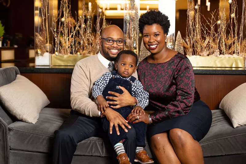Victoria Burton-Harris with her husband, Robert Burton-Harris, and their son Langston. - Victoria Burton-Harris