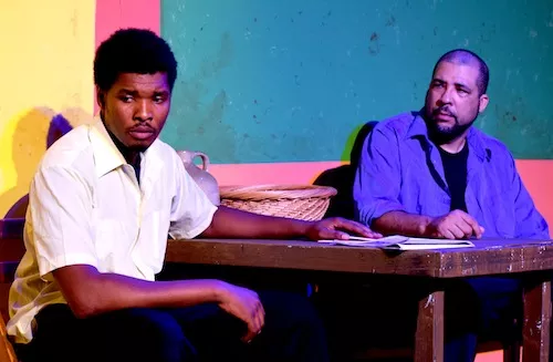 James Abbott and Falah Cannon star in the final weekend of 'Sizwe Bansi is Dead' - Photo courtesy Molly McMahone