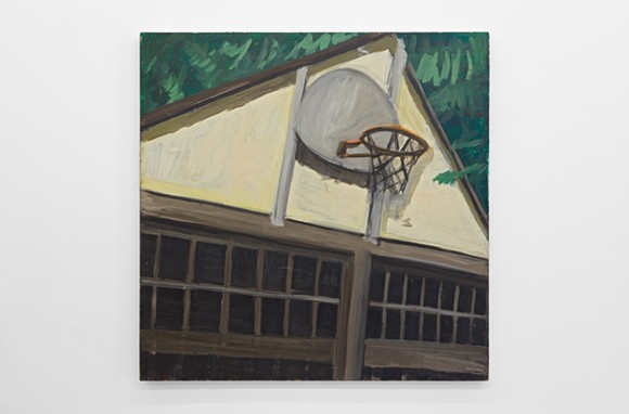 MARY ANN AITKEN, UNTITLED (BASKETBALL NET), CIRCA 1985 - 89, OIL ON MASONITE, 48 X 48 INCHES (122 X 122 CM). PHOTO COURTESY OF WHAT PIPELINE.