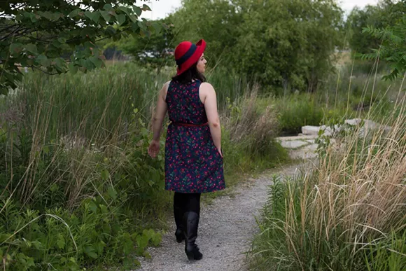 Model wears a William + Bonnie dress.