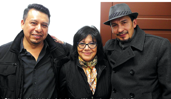 From left: Norberto Garita, chef-owner of El Barzon; author and historian Maria Elena Rodriguez; and Luis Garza, chef-owner of El Asador. - PHOTO BY ERIK HOWARD.