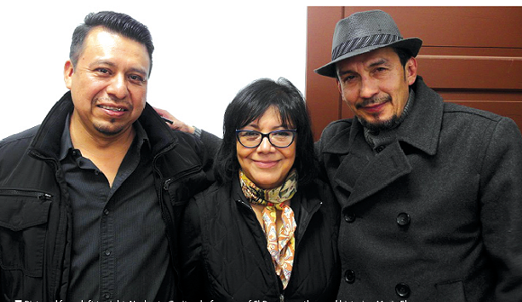 From left: Norberto Garita, chef-owner of El Barzon; author and historian Maria Elena Rodriguez; and Luis Garza, chef-owner of El Asador. - Photo by Erik Howard.