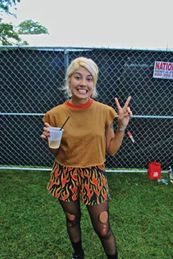 Jessica Hernandez backstage at Riot Fest Chicago - Photo by Jack Roskopp