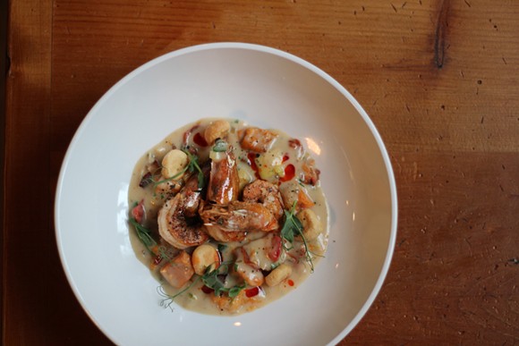 Michigan shrimp chowder from Chartreuse. - Photo by Ryan Patrick Hooper.