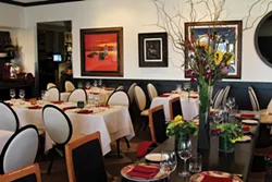 The upscale dining room at Bacco, where they put a fine-dining finish on Italian cuisine. - Photo by Sarah Rahal.