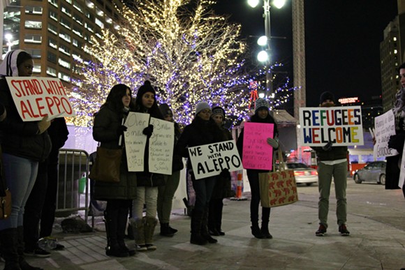 WSU's Students Organize for Syria chapter holds candlelight vigil for Aleppo