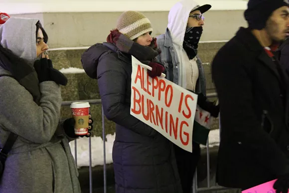 WSU's Students Organize for Syria chapter holds candlelight vigil for Aleppo