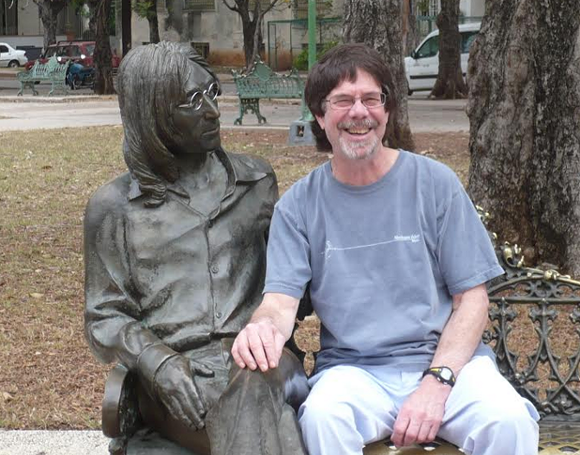 Peter Werbe poses in Havana at John Lennon Park. - Photo courtesy Peter Werbe