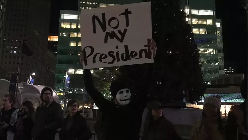 Anti-Trump protest in Detroit. - Gabriel Goodwin