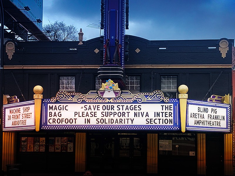 The marquee of Ferndale's Magic Bag. - JIM COHEN