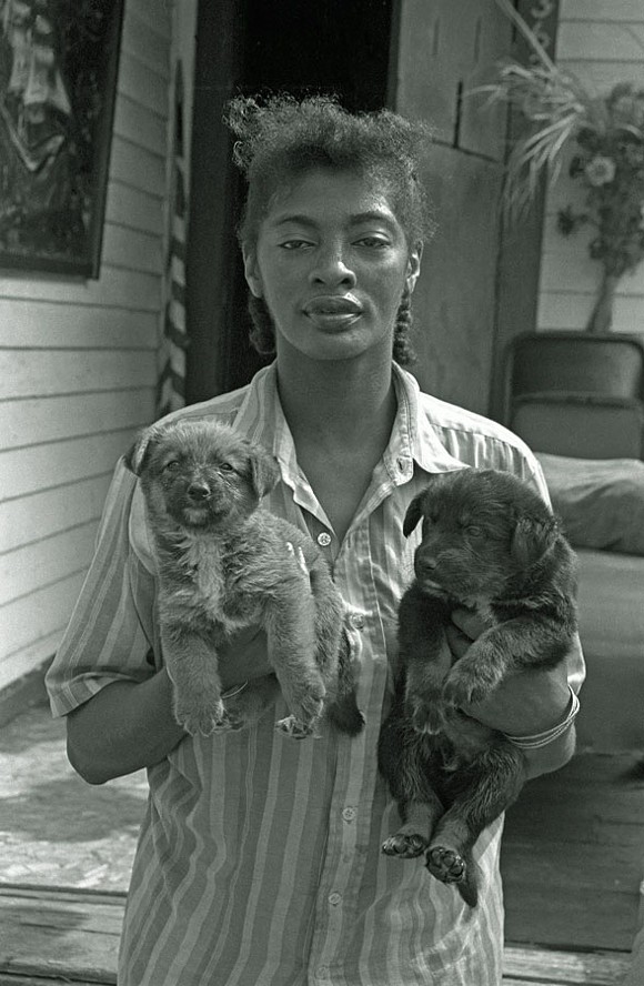 "Woman with Puppies, Detroit," by Bruce Harkness - Photo courtesy Bruce Harkness