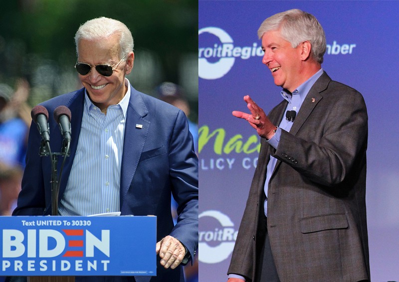 Former Republican Gov. Rick Snyder, right, endorsed Democratic candidate Joe Biden. - Matt Smith Photographer, Shutterstock / A Healthier Michigan, Flickr Creative Commons