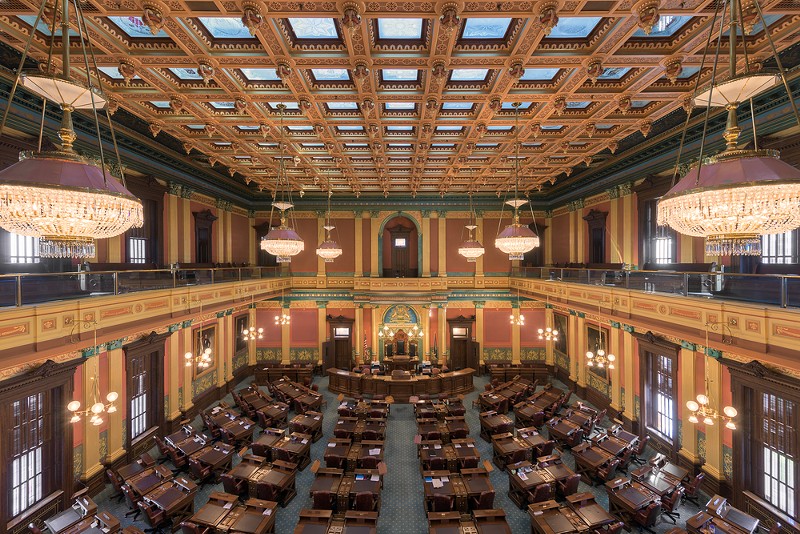 House of Representatives chamber inside the Michigan State Capitol building. - SHUTTERSTOCK.COM