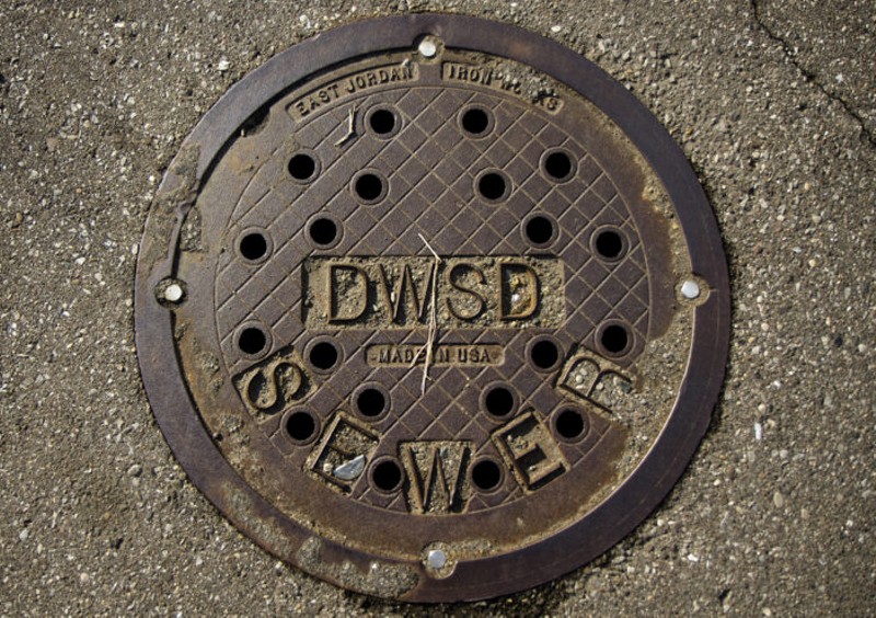 Detroit Water and Sewerage Department manhole. - Steve Neavling
