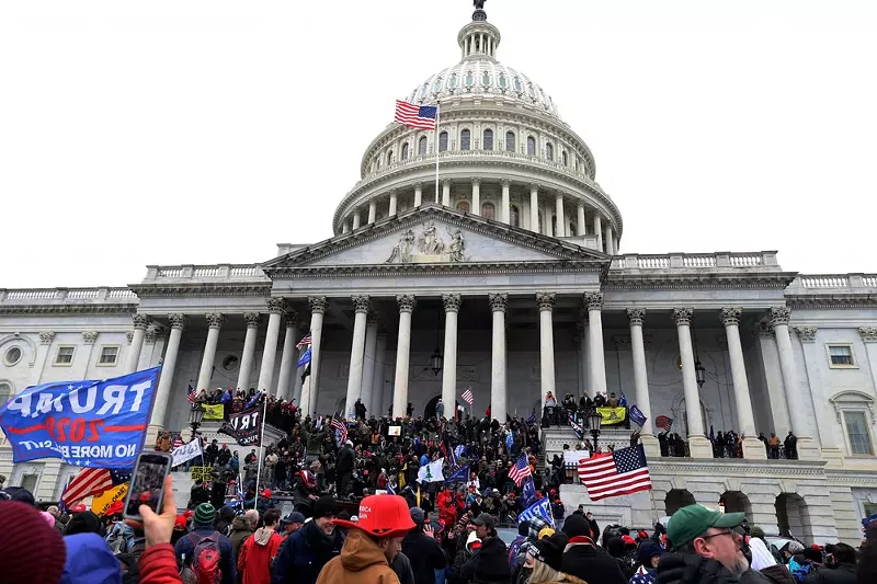 Mob of Trump supporters outside the Capitol building on Wednesday. - Shutterstock