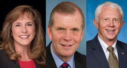 From left, Reps. Lisa McClain, Tim Walberg, and Jack Bergman. - U.S. Congress