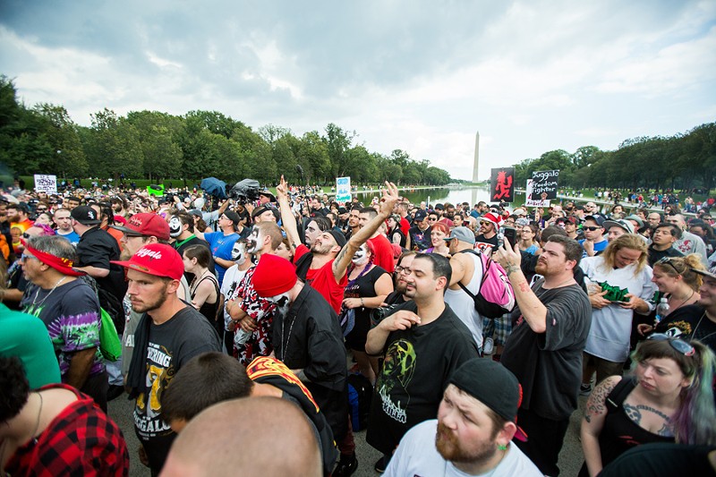 In 2017 Insane Clown Posse held a "March of the Juggalos," a peaceful protest in Washington, D.C. that drew more than 1,500 fans to challenge the FBI designation's of the group as a "hybrid gang." They were better behaved than Trump supporters. - NICK HAYES