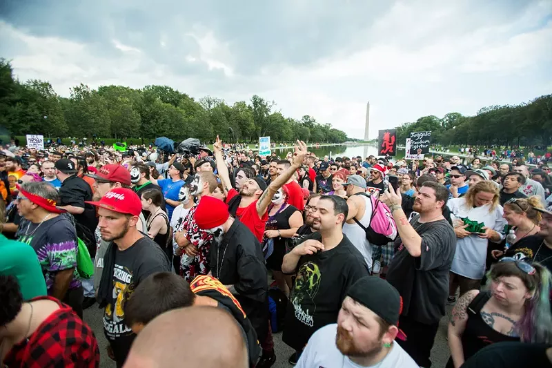 In 2017 Insane Clown Posse held a "March of the Juggalos," a peaceful protest in Washington, D.C. that drew more than 1,500 fans to challenge the FBI designation's of the group as a "hybrid gang." They were better behaved than Trump supporters. - Nick Hayes