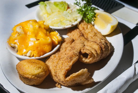 Fried Catfish Dinner at Baker's. - Photo by Tom Perkins