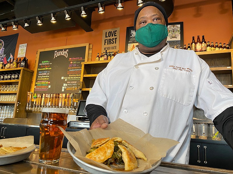 Chef Phil Jones was brought in to collaborate with Founder's Brewing Co. at their Detroit taproom for unique menu items during Black History Month. Jones says he's hoping the relationship will continue beyond February. - COURTESY PHOTO