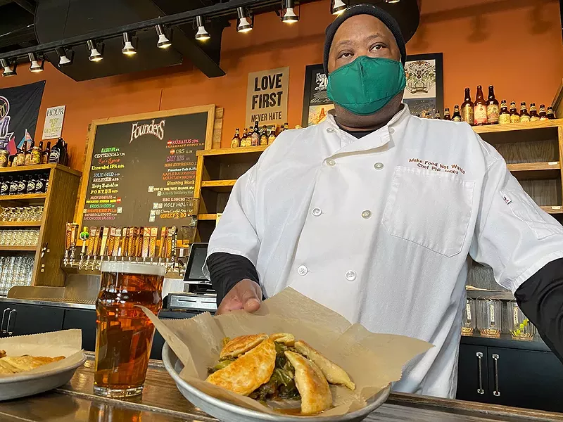 Chef Phil Jones was brought in to collaborate with Founder's Brewing Co. at their Detroit taproom for unique menu items during Black History Month. Jones says he's hoping the relationship will continue beyond February. - Courtesy photo