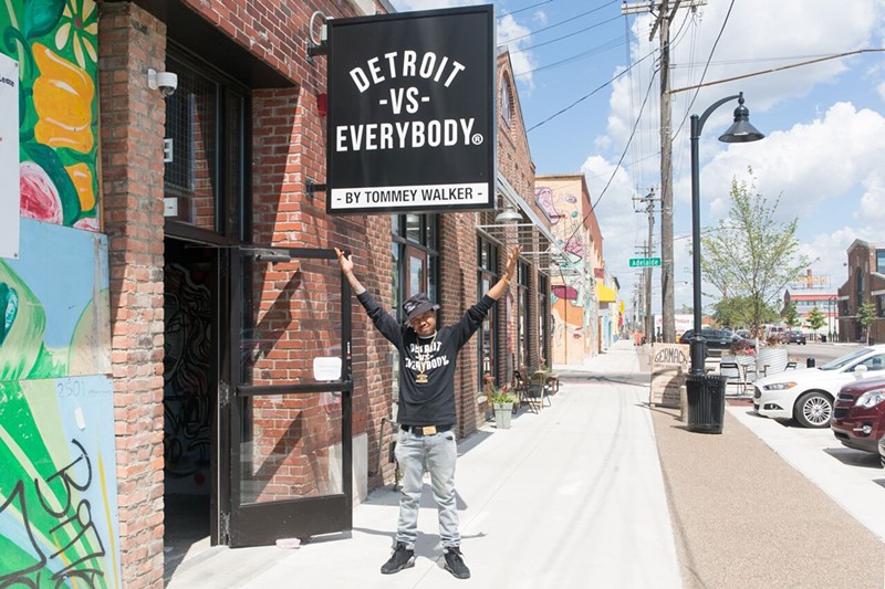 Tommey Walker at his Detroit vs. Everybody shop in Eastern Market. - Alyson Williams