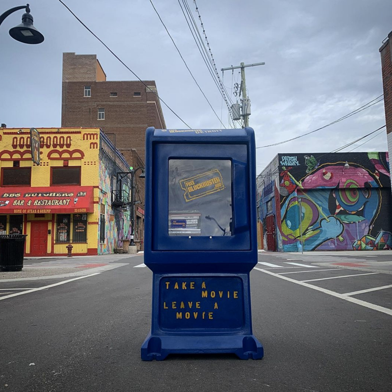 Detroit's Free Blockbuster box in Eastern Market is open for business. - Courtesy of Free Blockbuster Detroit