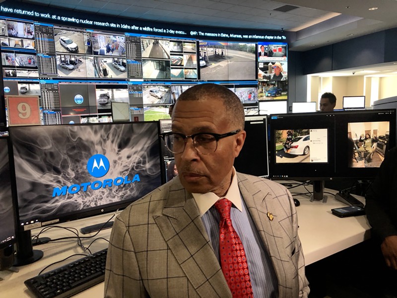 DPD Chief James Craig inside the city's Real Time Crime Center at police headquarters, where the facial recognition technology is located. - Steve Neavling