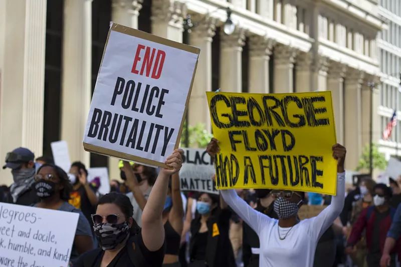 Protesters take to the streets in Detroit following the death of George Floyd. - Steve Neavling