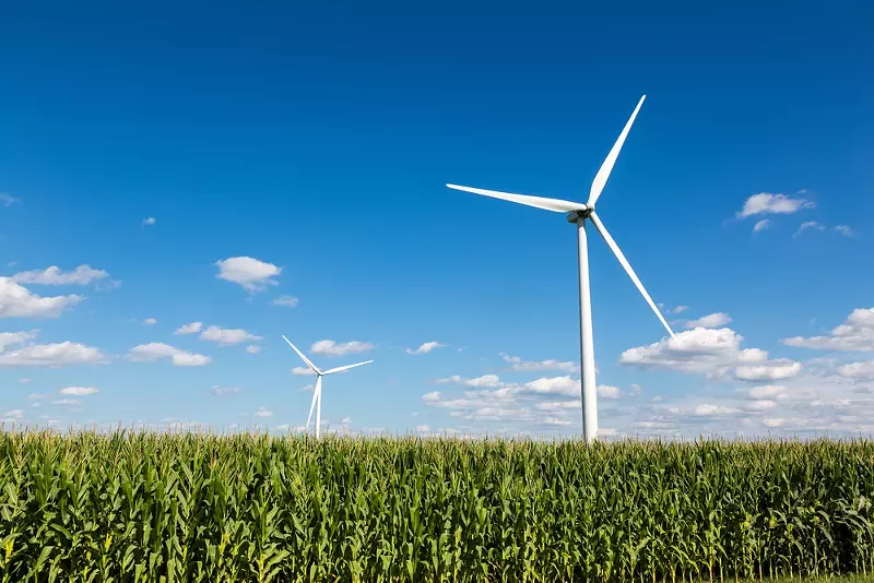 A wind farm in Michigan. - Shutterstock