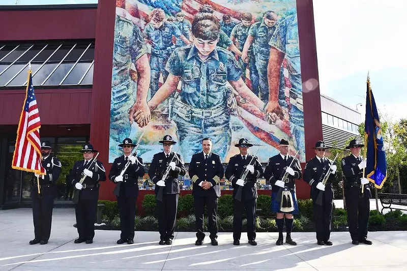 The Detroit Institute of Arts received backlash after debuting a public artwork for the Sterling Heights Police Department that critics say reads as "pro-cop" propaganda. - Courtesy of Instagram, @cityofsterlingheights