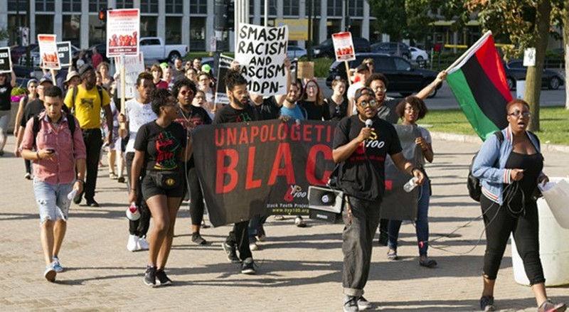 Black Detroiters marching for racial justice. - Steve Neavling