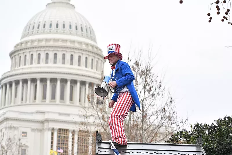 A rioter at the Jan. 6 insurrection dressed as Uncle Sam. - Gallagher Photography / Shutterstock.com