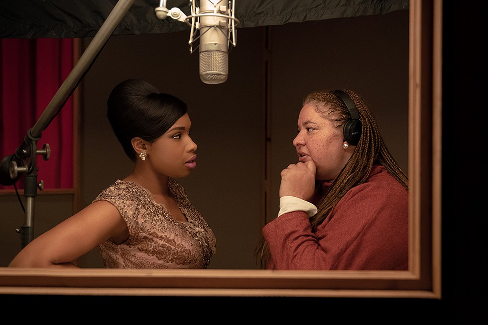 Actor Jennifer Hudson and director Liesl Tommy on the set of Respect.  - Quantrell D. Colbert/MGM Pictures