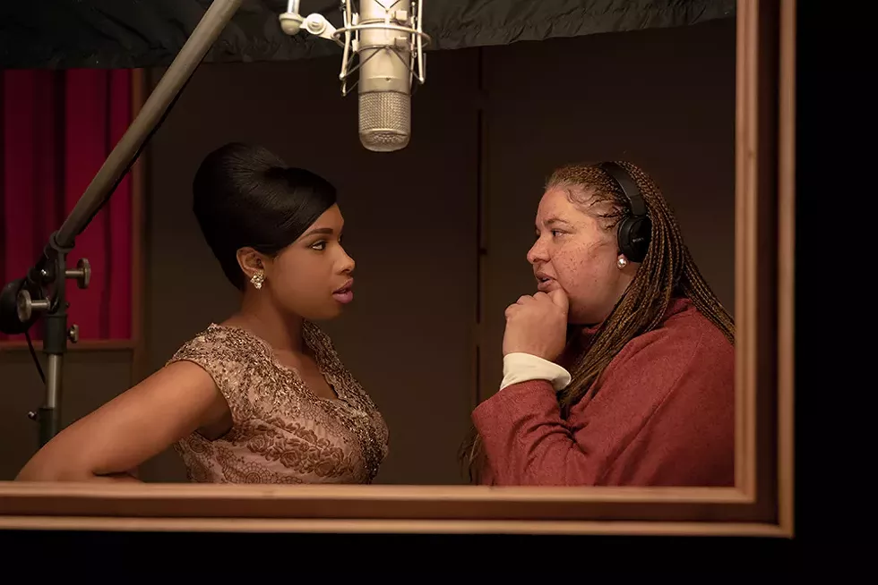 Actor Jennifer Hudson and director Liesl Tommy on the set of Respect.