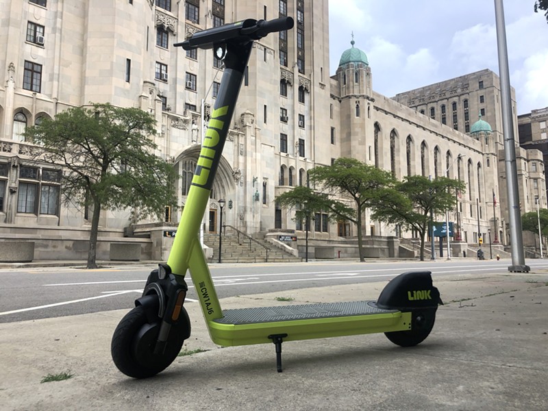 The neon yellow LINK e-scooters are now available in Detroit. - Steve Neavling