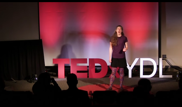 Erin Howarth discusses adult illiteracy at last year's TDCxYDL. - SCREENGRAB FROM TEDXYDL SITE
