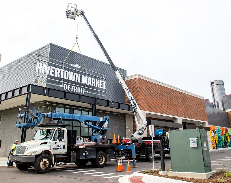 Workers are putting the finishing touches on Detroit's Meijer Rivertown Market. - COURTESY PHOTO