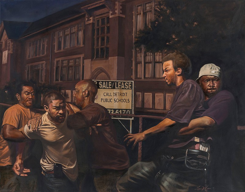 Art gets real: Detroit artist Mario Moore draws from life for inspiration for his realistic paintings. - Mario Moore