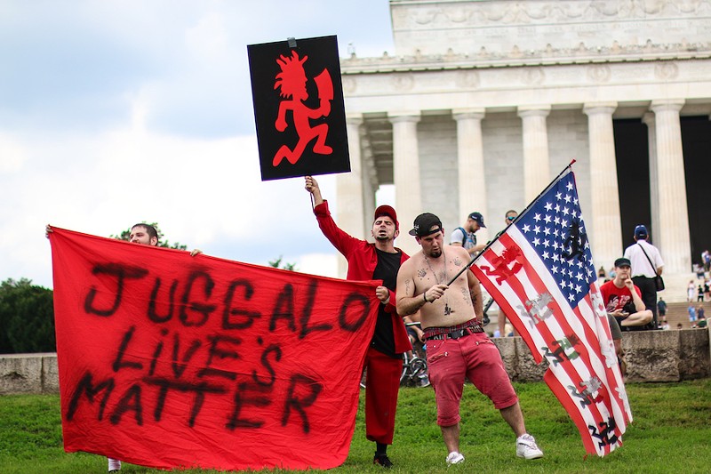 Juggalos march on Washington, DC in 2017 to protest the FBI's gang designation. - Nicole Glass Photography / Shutterstock.com