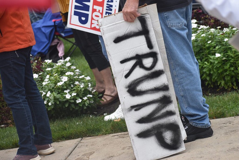 A misspelled Trump sign at the right-wing rally calling for a so-called “audit” of the 2020 election at the Michigan Capitol, Oct. 12, 2021. - Laina G. Stebbins