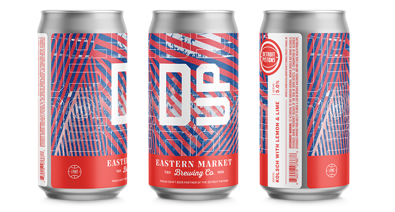 Eastern Market Brewing Co.'s limited edition Pistons can. - COURTSEY OF EASTERN MARKET BREWING CO.