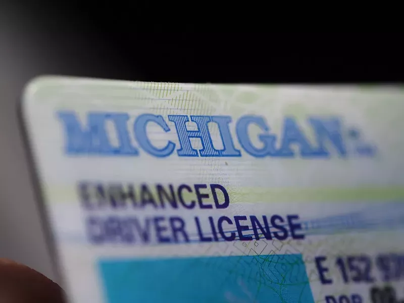 Michigan's driver's license. - Shutterstock