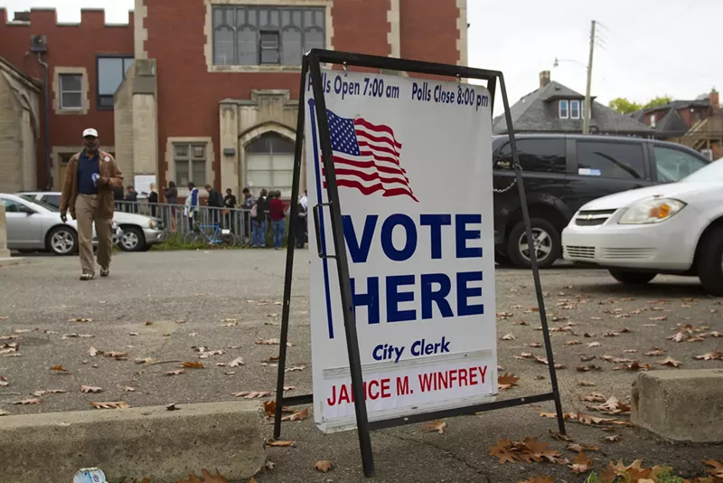 One of many churches that provide space for polling locations in Detroit. - Steve Neavling