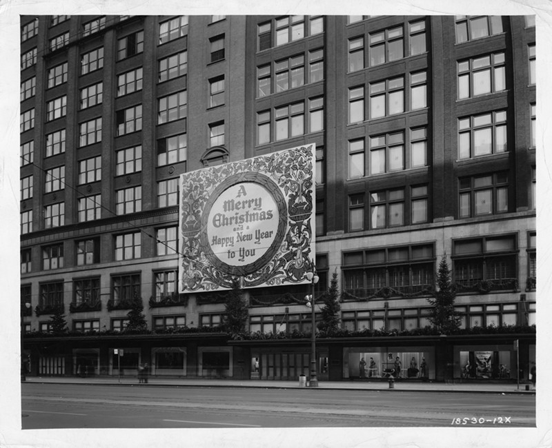 The J.L. Hudson Company Department Store on Woodward Ave. circa 1941. - Courtesy of the Detroit Historical Society