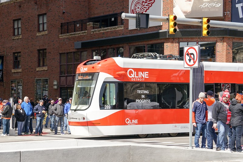 Detroit's QLine streetcar is back in service. - Tony Bennett, Detroit Stock City